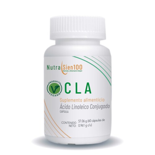 Nutrasien100 CLA cápsulas 600mg de Ácido Linoleico Conjugado Termogénico Keto Pre-entreno Vegano 60Caps