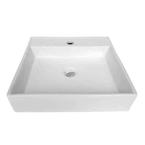 Lavabo de Cerámica Blanco cuadrado de sobreponer