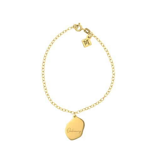 Pulsera con charm orquídea Amor Natural plata .925 con baño de oro, Colección Amor Natural, Joyería para Mujer de Anante Joyería.