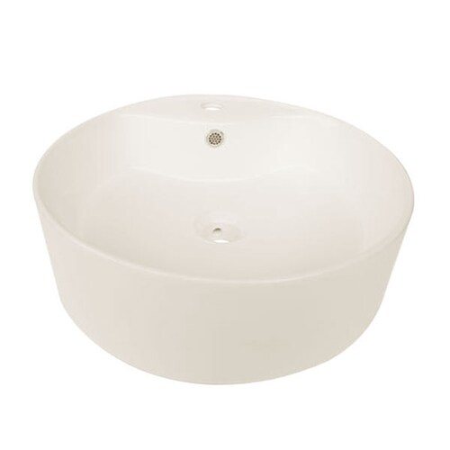 Lavabo de Cerámica Beige redondo de sobreponer