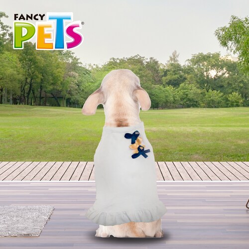 Fancy Pets vestido blanco con moño para perro xchico