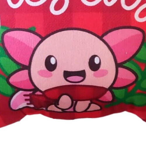 Cojín Decorativo Ajolote Felices Fiestas 36cm Axolotl Regalo Navidad Sirenas