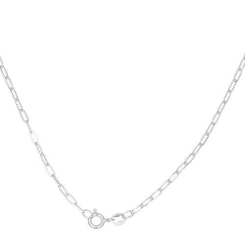 Cadena Cuadro Inglés CI22 de 45 cm , totalmente elaborada con fina plata ley .925 certificada