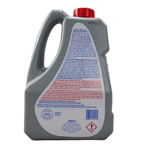 Aceite sintético para gasolina  5w 30 Dexos ACDelco original 