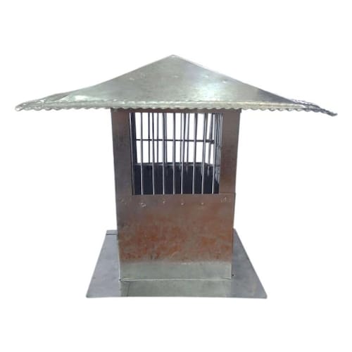 Sombrero Chino Ducto con Malla, MXCSM-256, 38x38 pulg, terminación vertical, galvanizado, Malla Electrosoldada, cal, 20, CuadriSombrerete