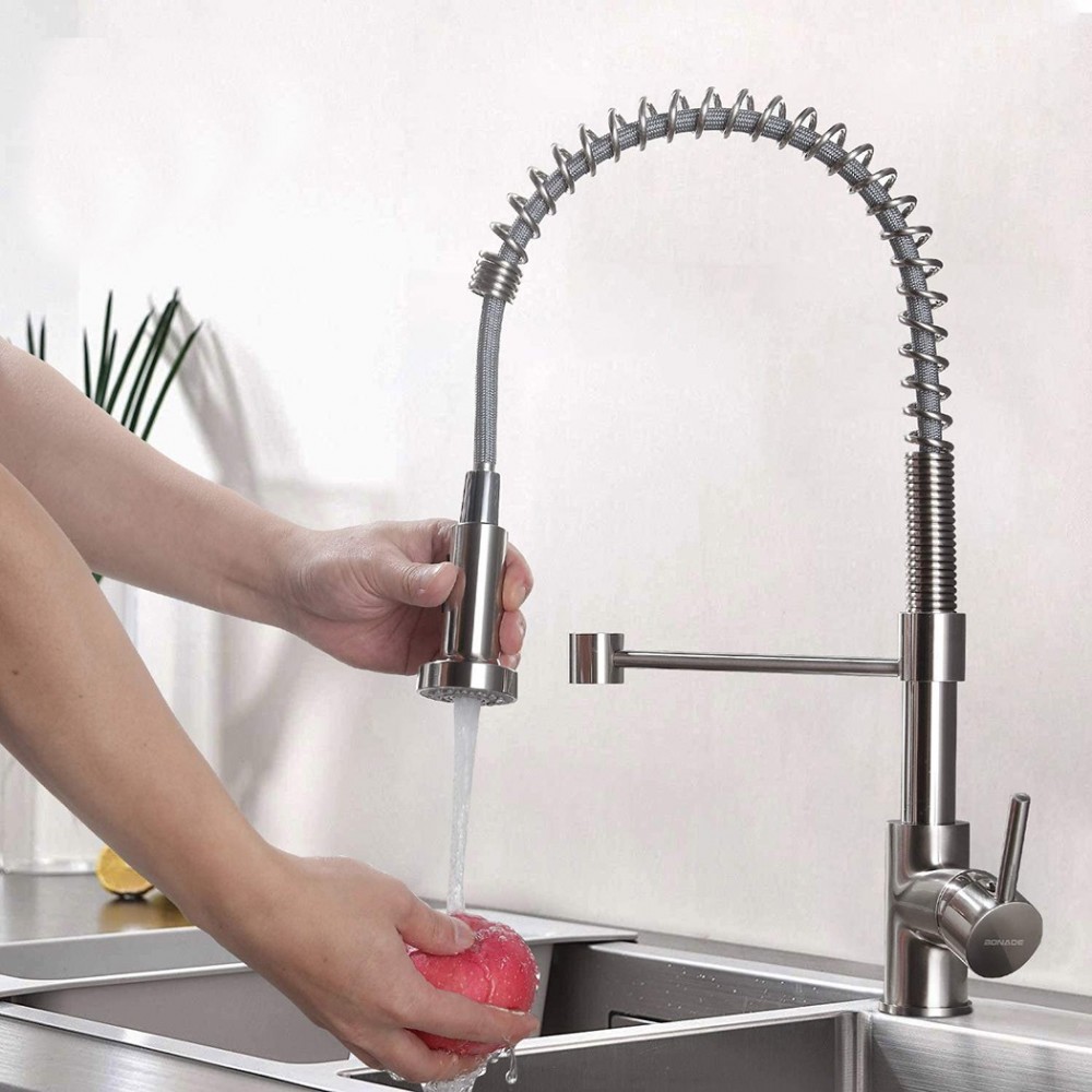 ZMH Grifo De Cocina Extensible Con Ducha Giratoria 360° En Acero Inoxidable 95853499