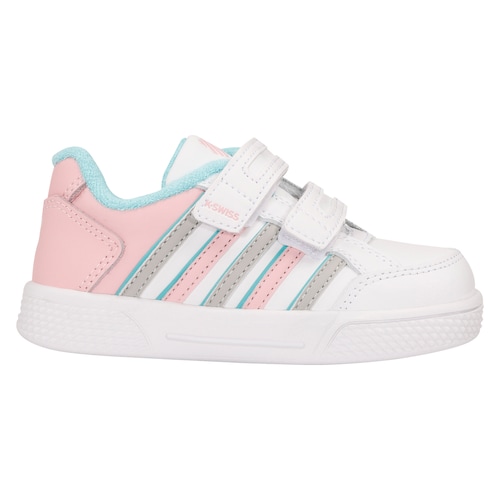 Tenis Blancos con rosa K-SWISS Kid Court para Niña