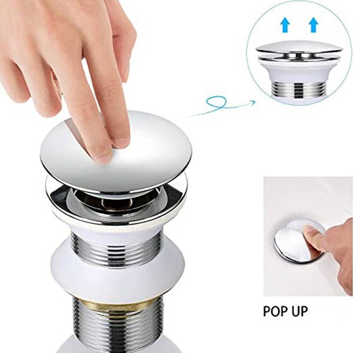 Contra Push Y Cespol Para Lavabo Metal Cromo