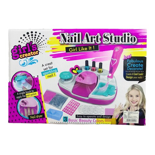 Set Decoración Salón De Uñas Con Secador Nail Art Studio