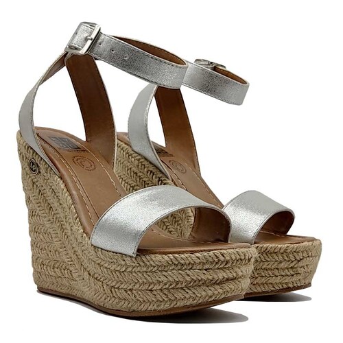 Alpargata EVAG Paraguay Plateada Mujer Plataforma Moda Primavera Verano Fiesta 