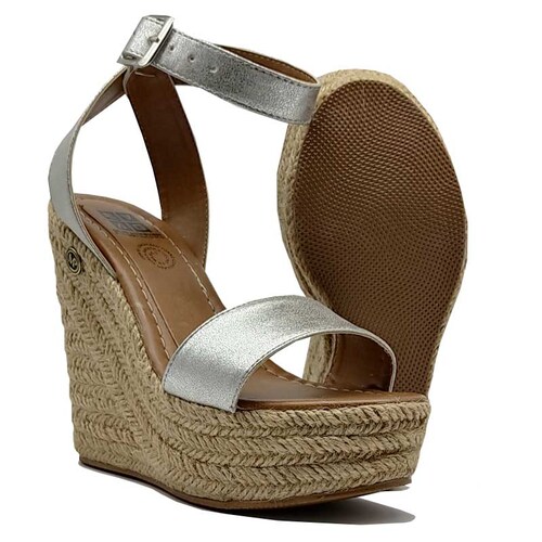 Alpargata EVAG Paraguay Plateada Mujer Plataforma Moda Primavera Verano Fiesta 