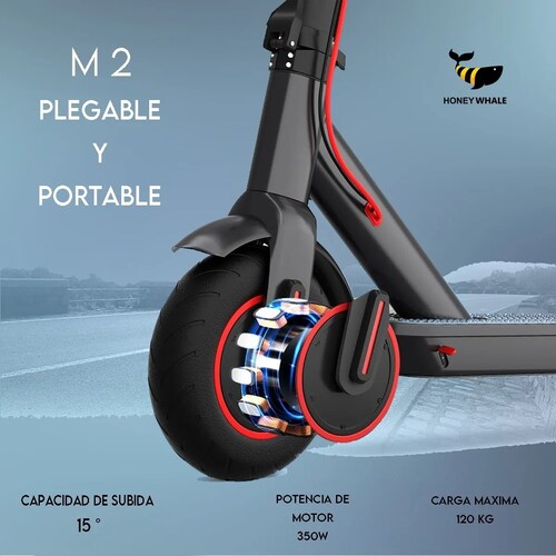 Scooter Eléctrico Honey Whale M2 Negro.
