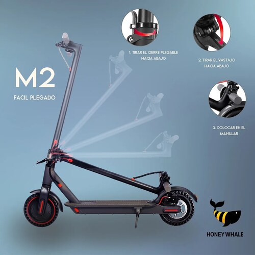 Scooter Eléctrico Honey Whale M2 Negro.