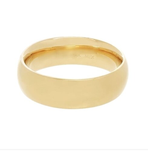 Fina Argolla Oro 14k Confort 6mm acabado Espejo ARL14