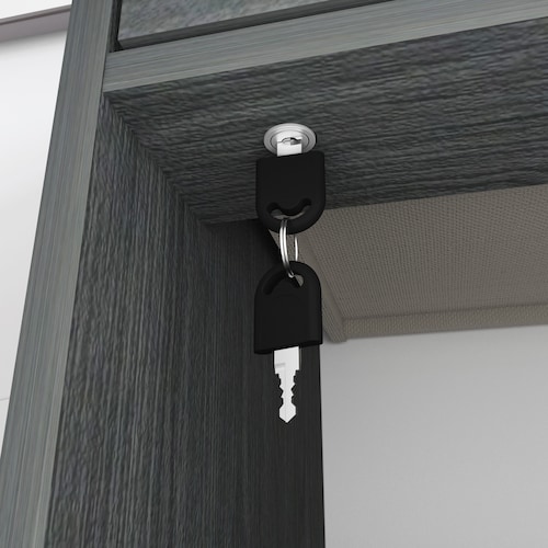 Buró Con Llave 1 Cajón Playcon Color Gris Texturizado.