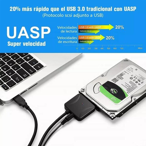 Cable Adaptador Disco Duro Sata A Usb 3.0 Hdd Ssd 3.5