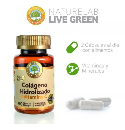 Colágeno Hidrolizado + Vitamina C - 60 Cápsulas - Naturelab Sin Sabor