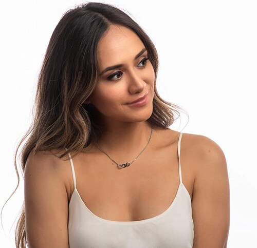 LuckyLy Collar para Mujer con Dije de Corazón e Infinito con Zirconia Cúbica , Cadena de Acero Inoxidable Mujer Color Plata - Modelo Nia