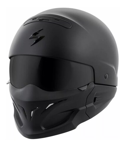 CASCO SCORPION COVERT NEGRO MATE MODULAR HARLEY DAVIDSON 3 EN 1 CERTIFICADO 