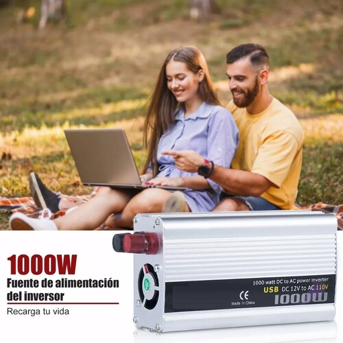 Convertidor De Corriente Auto Para Auto 1000w 12 A 110v