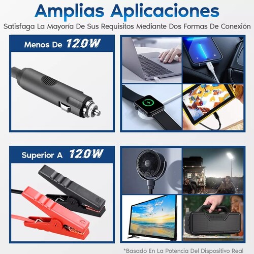Inversor De Corriente Dual 1000w Con 4 Usb 12 Vcc A 110 Vca