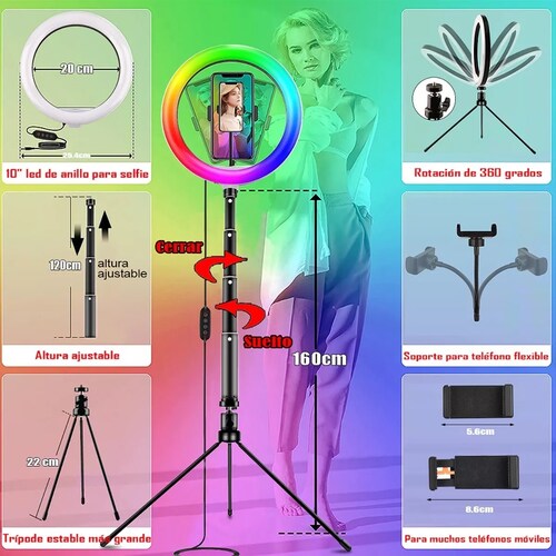 Aro De Luz Profesional Maquillaje Led Iluminacion Fotografia