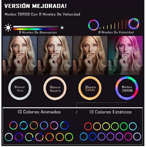 Aro De Luz Profesional Maquillaje Led Iluminacion Fotografia