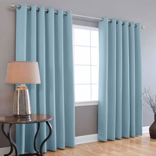 Cortinas Blackout 275cm Ancho X 215cm De Largo En 2 Paneles AZUL CIELO
