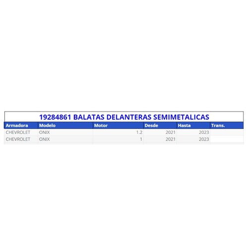 Balata acdelco original para: onix 2021-2022