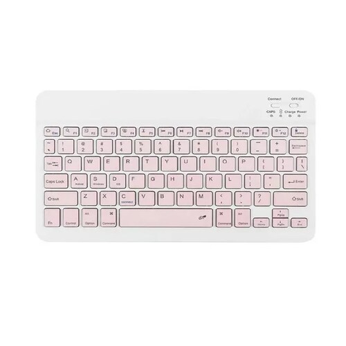 Kit De Teclado Ratón Bluetooth + Soporte Para Tableta Rosa