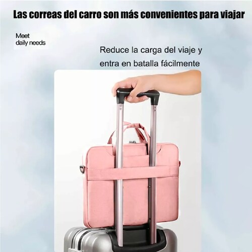 Bolsa Para Laptop 15.6 Pulgada Maletín Impermeable Portatil Rosa