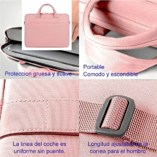 Bolsa Para Laptop 15.6 Pulgada Maletín Impermeable Portatil Rosa