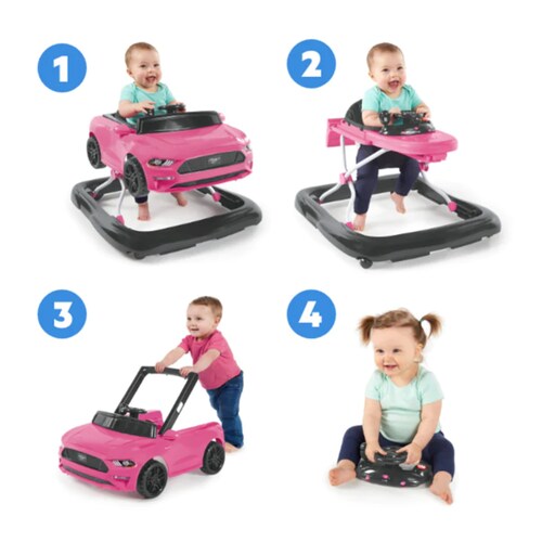 Andadera Andador Bright Starts Ford Mustang 4 En 1 Rosa