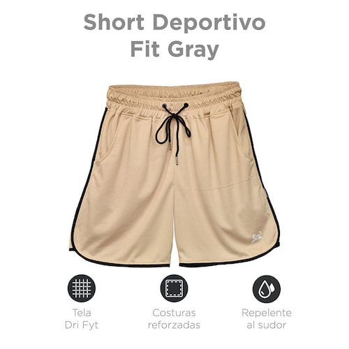Short Deportivo Hombre Red Baboon Fit Gray Short Deportivo Ajustable M