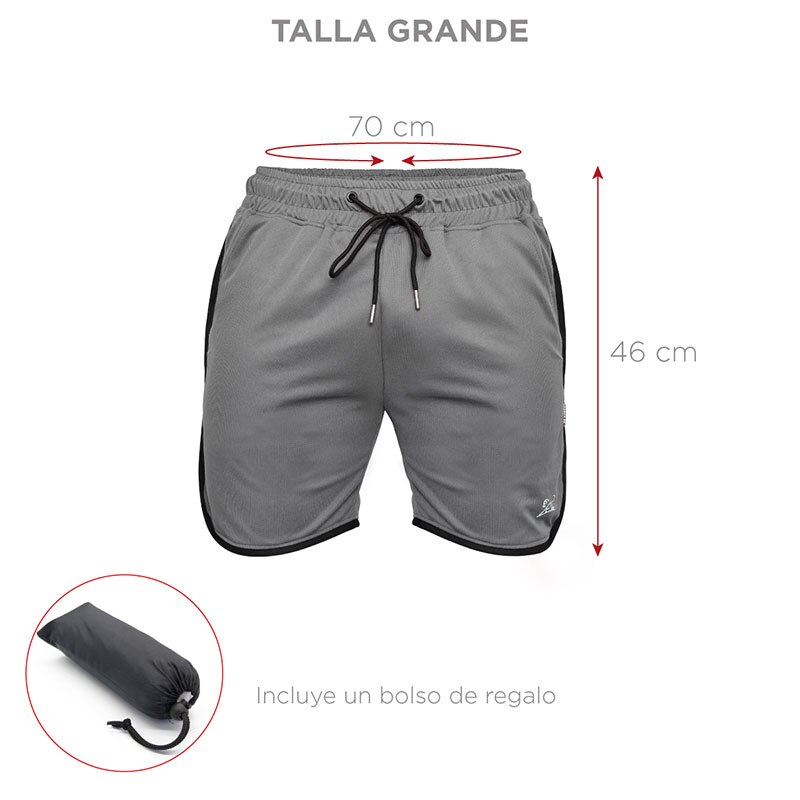 Short Deportivo Hombre Red Baboon Fit Gray Short Deportivo Ajustable G