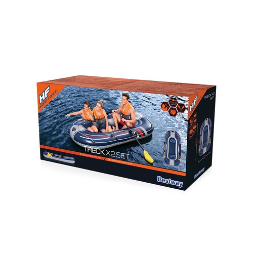 Bote Inflable Lancha Balsa Trek X2 Para 2 Personas Con Remos