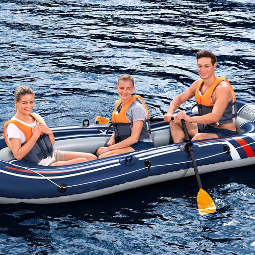Bote Inflable Lancha Balsa Raft X3 Para 3 Personas Con Remos