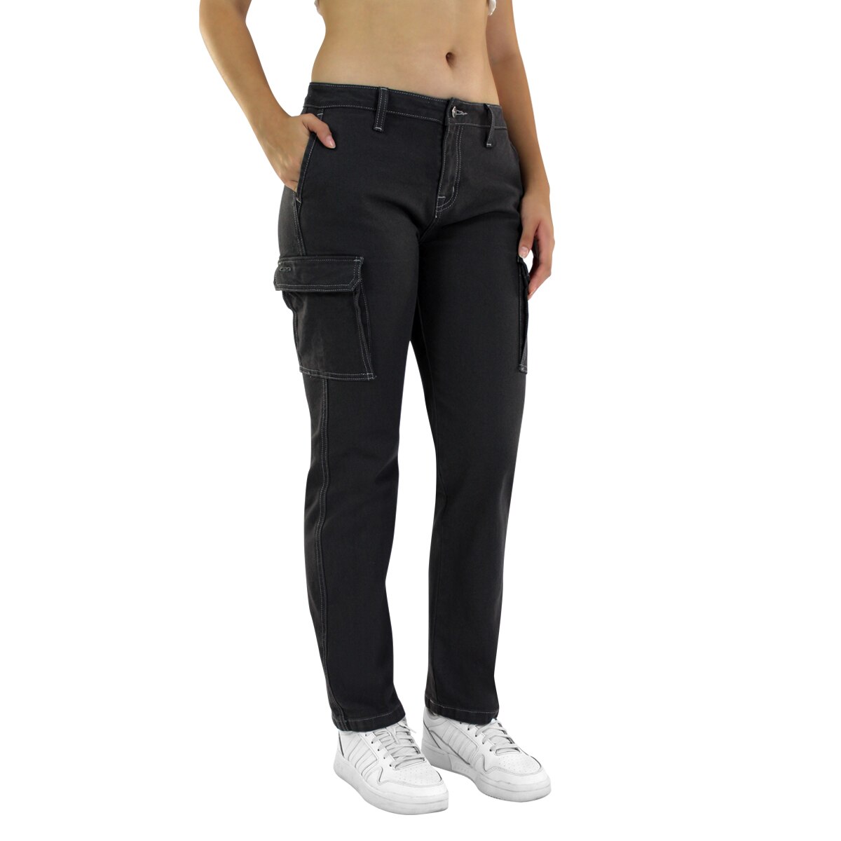 Pantalon cargo gabardina online mujer