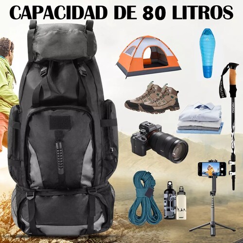 Mochila Al Aire Libre Para Senderismo Montañismo Maleta 80l