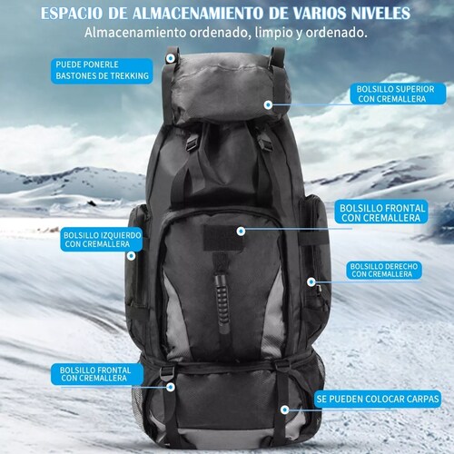 Mochila Al Aire Libre Para Senderismo Montañismo Maleta 80l