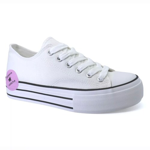 Tenis Sneaker Para Dama Plataforma Casual Blanco Urbano.