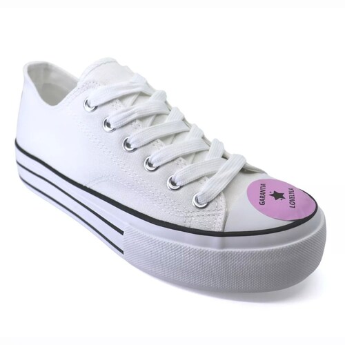 Tenis Sneaker Para Dama Plataforma Casual Blanco Urbano.