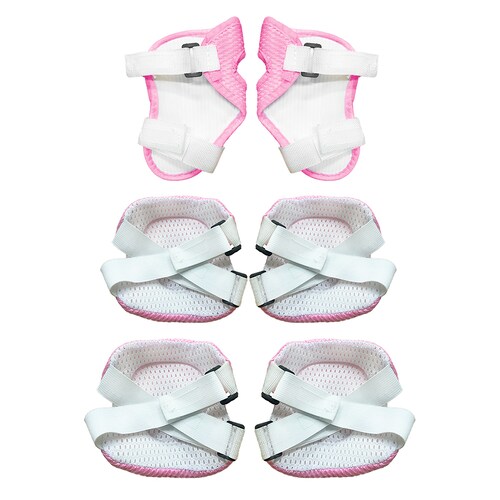 Casco Niña Bicicleta Kit Rodilleras Protección Infantil Rosa