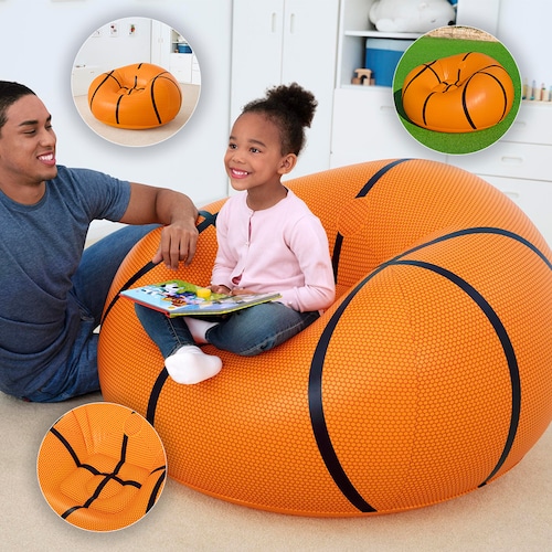 Sillón Inflable Puff Infantil Bestway Balón De Basketball 114 cm