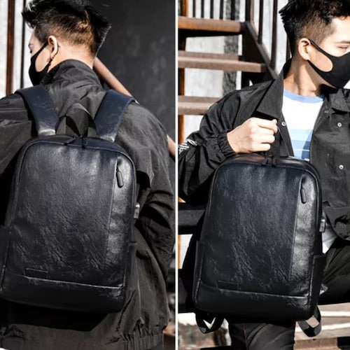 Mochila Antirrobo Para Laptop Cuero Impermeable Puerto Usb 16 Gran.