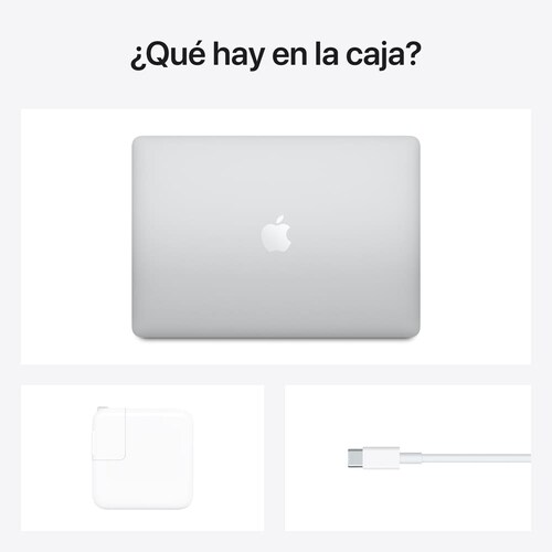 Apple MacBook Air de 13.3'', Apple M1, 8GB RAM, 256GB SSD, macOS Big Sur, Plata.