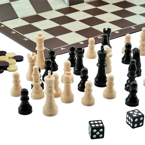 Juego de Mesa Spin Master Ajedrez Damas y Backgamon
