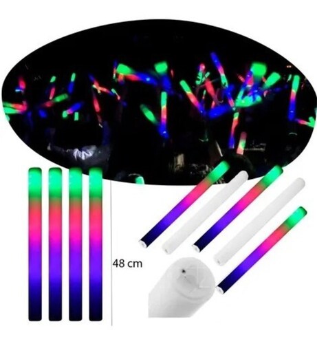10 Barras De Espuma Luz Led Aplaudidor Vara Palo Stick