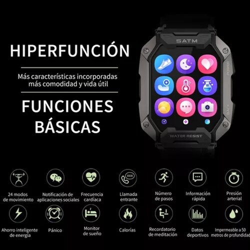 Reloj Inteligente, Reloj Inteligente Deportivo Militar Tácti