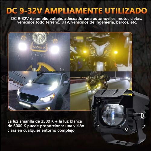 Faros De Lupa De Color Doble 180w Para Auto, Moto, 1 Par